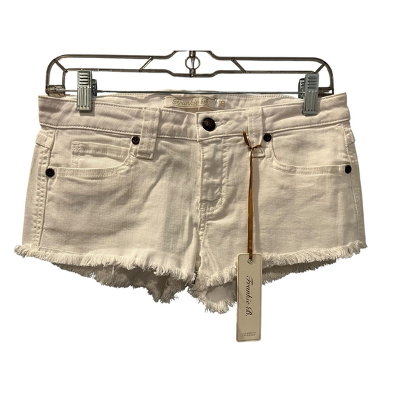 Franky B. NWT White Low Rise Cut Off Denim Jean Shorts Size 26 Casual Cotton